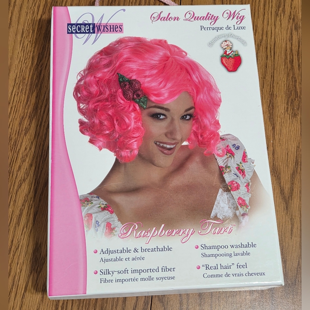 Secret Wishes Strawberry Shortcake 'Raspberry Tart' Pink Curls Wig Rubie's 2011